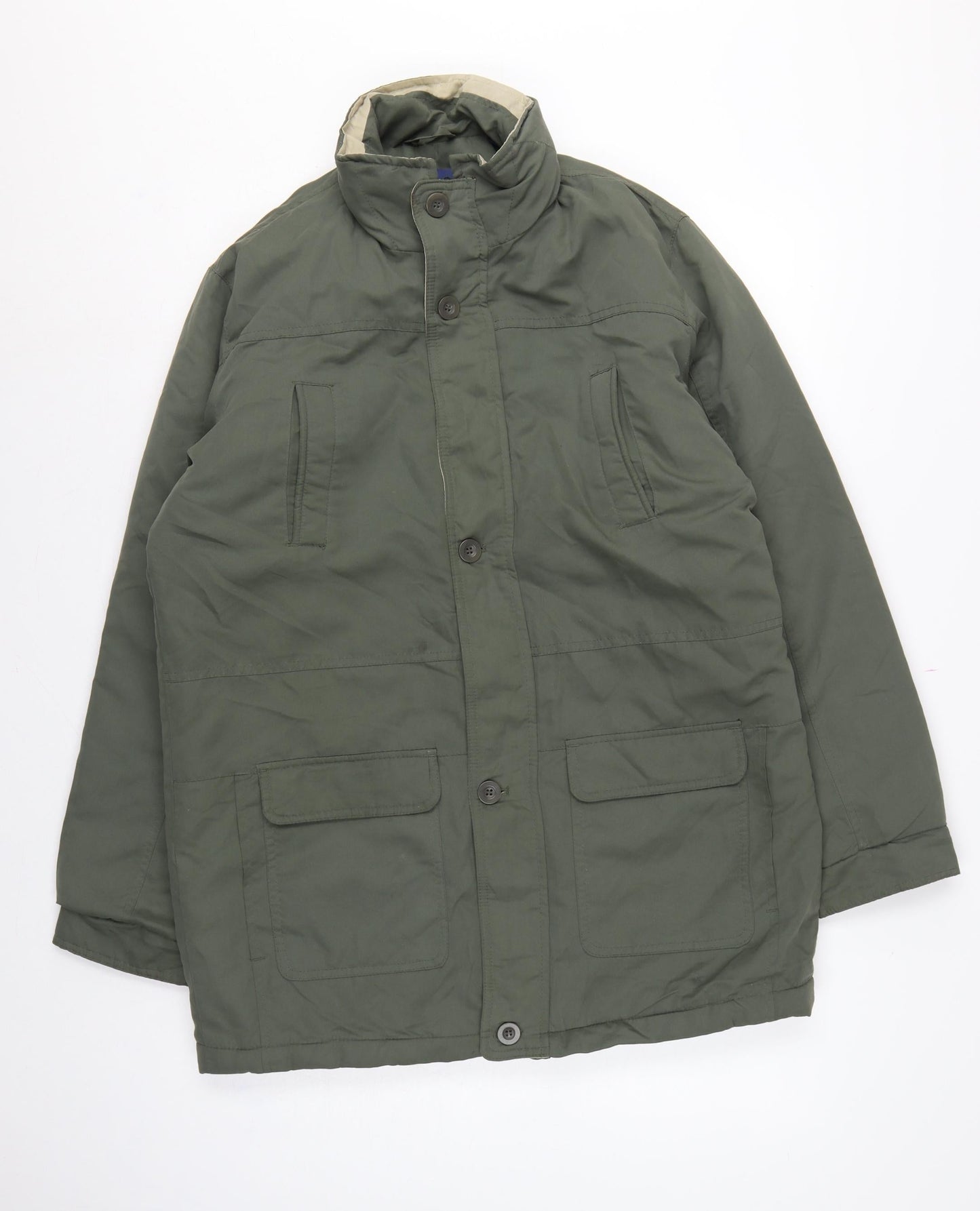 Premier Man Men’s Green M Parka Coat Padded Hooded Utility Jacket