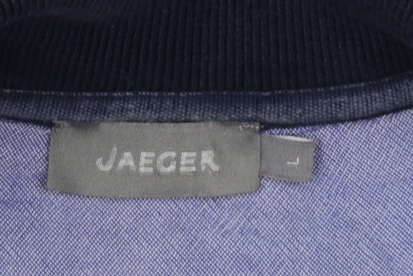 Jaeger Men’s Navy Blue L Quarter Zip High Neck Cotton Sweatshirt
