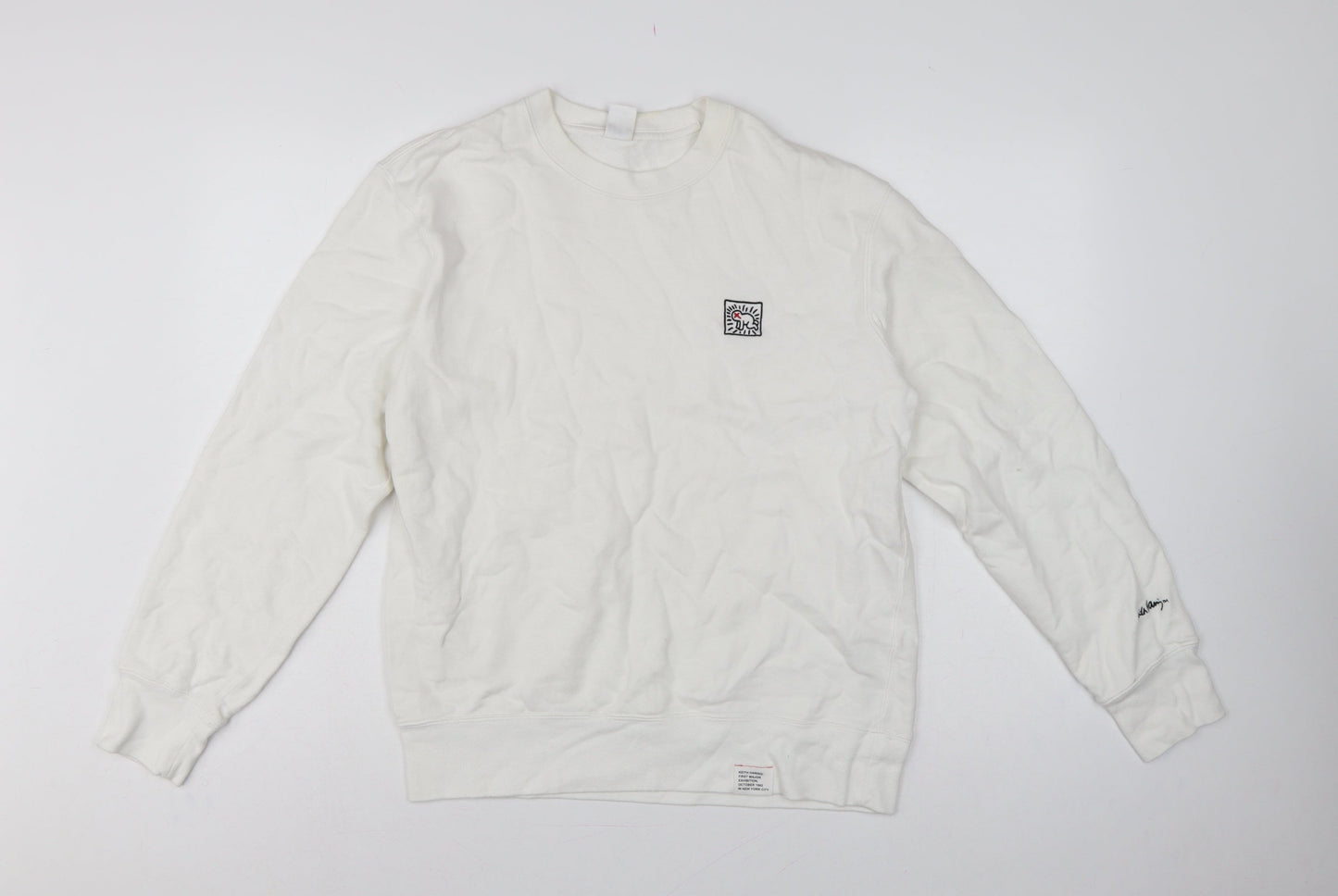 Uniqlo U Keith Haring Unisex White M Pullover Sweatshirt Embroidered