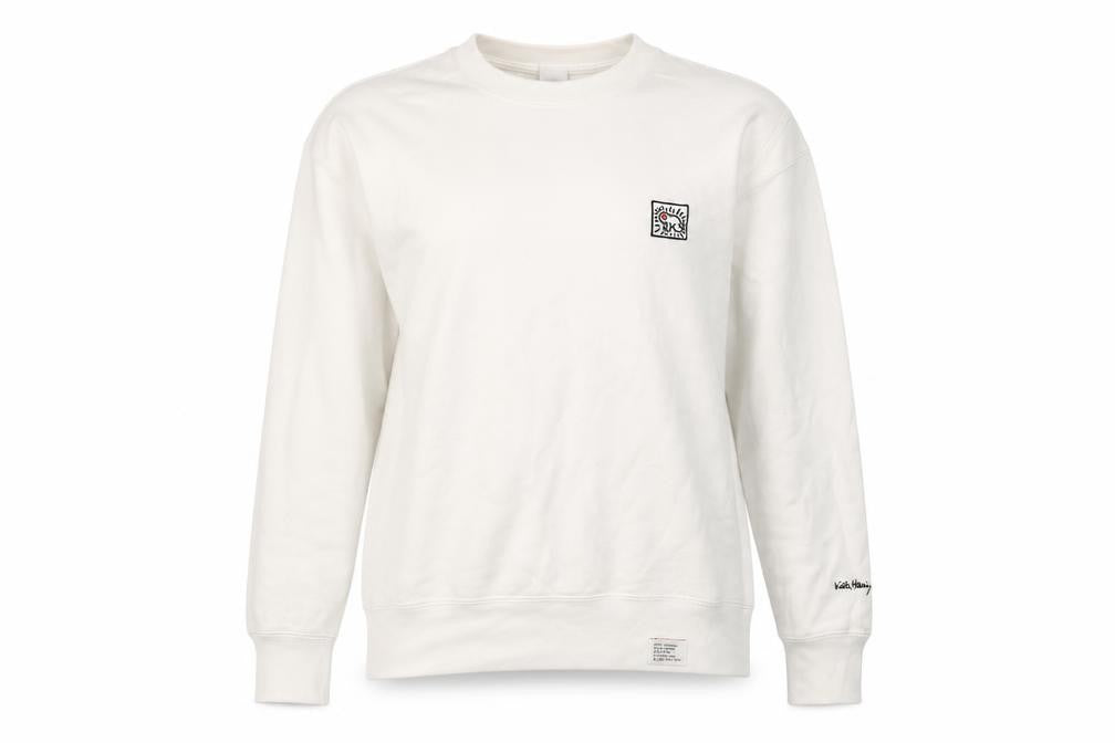 Uniqlo Womens U Keith Haring White M Pullover Sweatshirt Embroidered