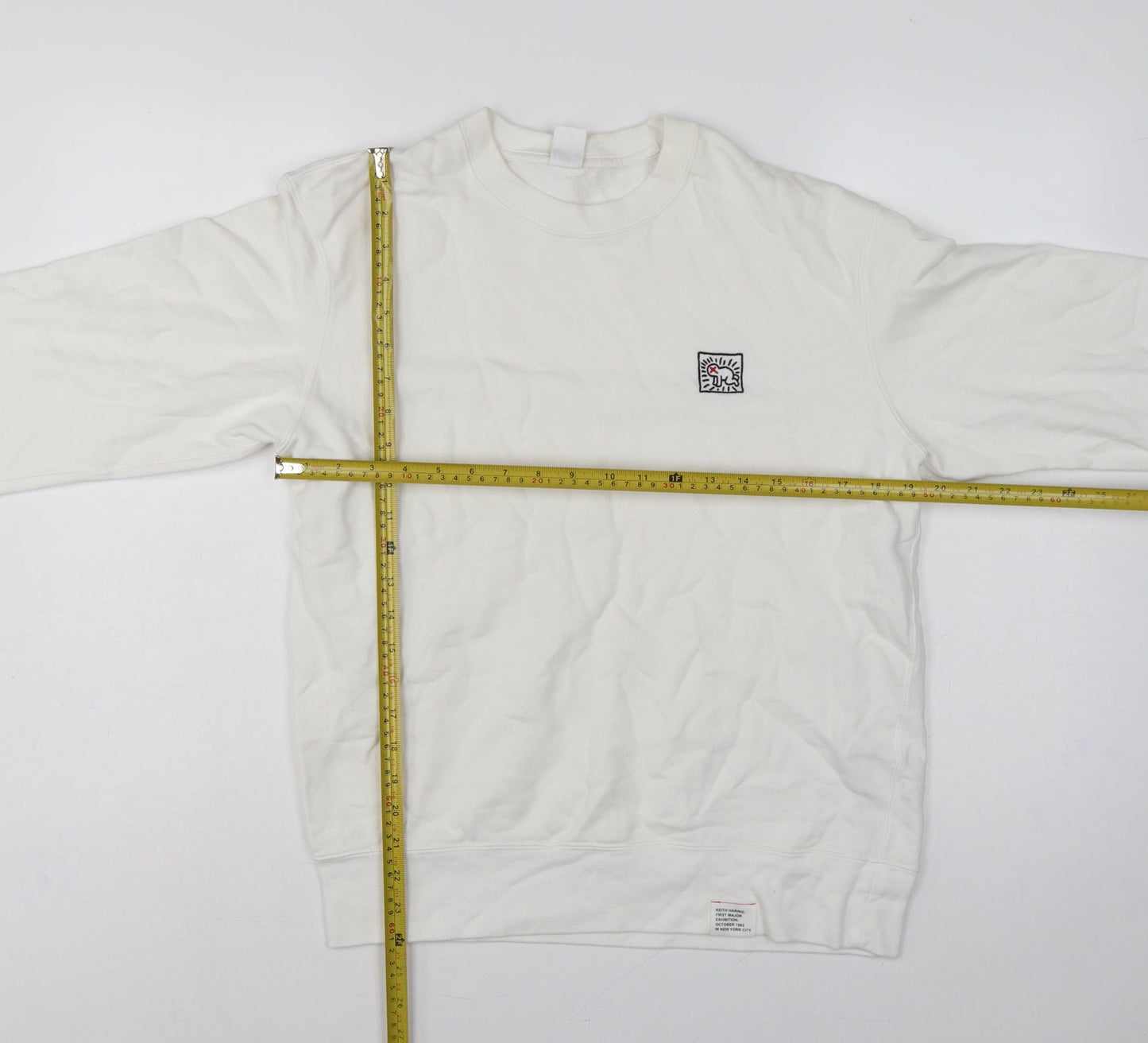 Uniqlo U Keith Haring Unisex White M Pullover Sweatshirt Embroidered