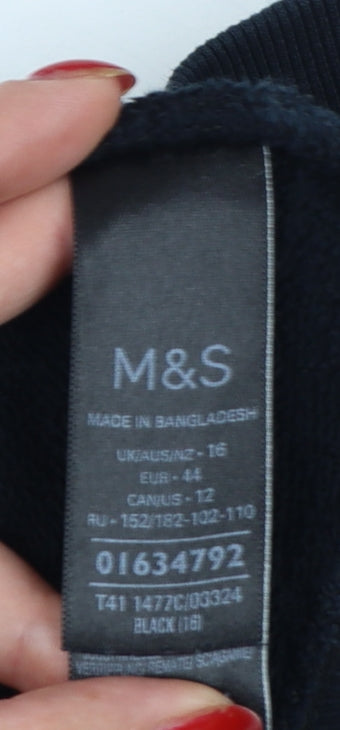 Marks and Spencer Women’s Black Size 18 Full Zip Hooded Hoodie