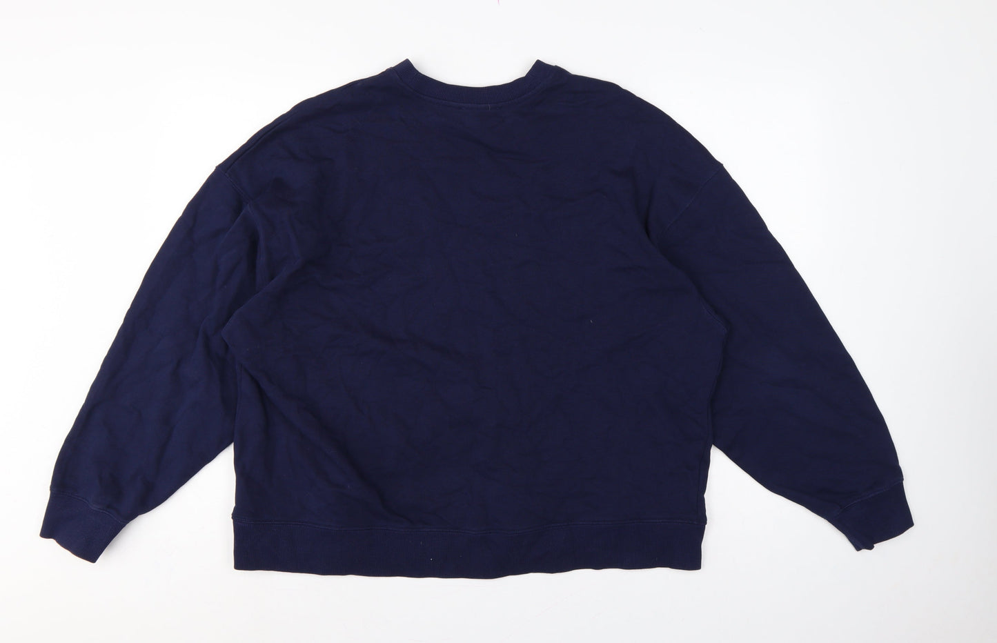 COS Women’s Blue M Pullover Crew Neck Cotton Sweatshirt Long Sleeve