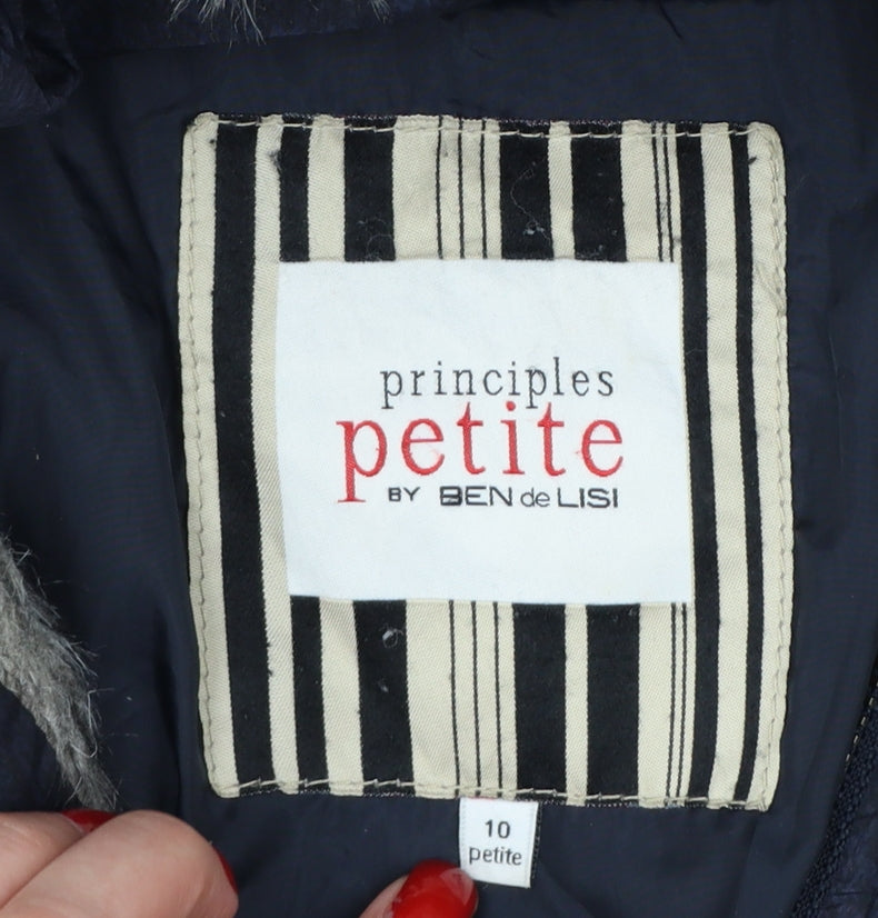Principles Petite Ben de Lisi Women Blue UK 10 Puffer Parka Coat