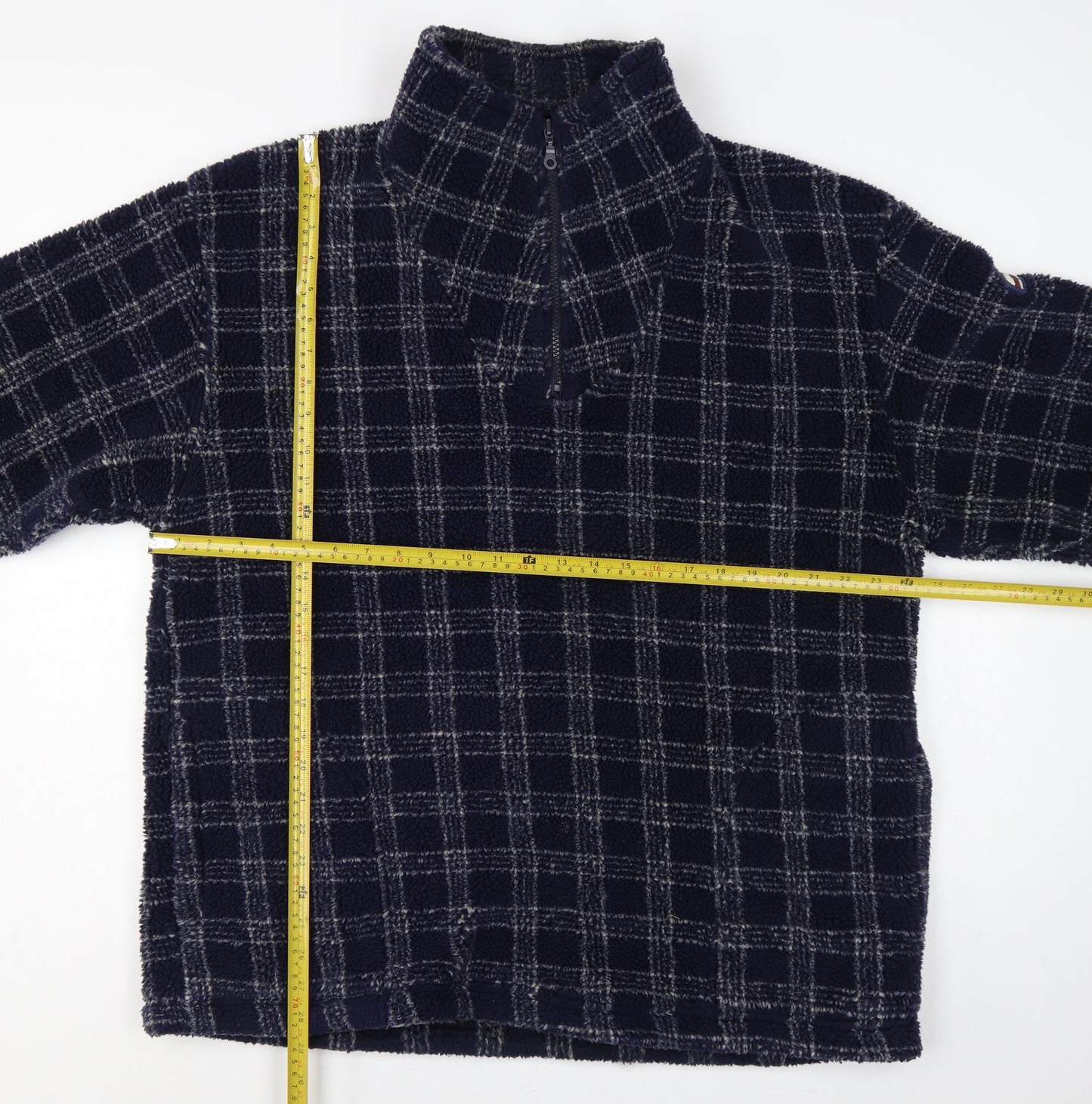 Watsons Heavies Men’s Blue XL Check Fleece 1/2 Zip Pullover Sweatshirt