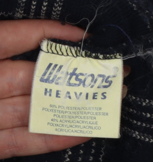 Watsons Heavies Men’s Blue XL Check Fleece 1/2 Zip Pullover Sweatshirt
