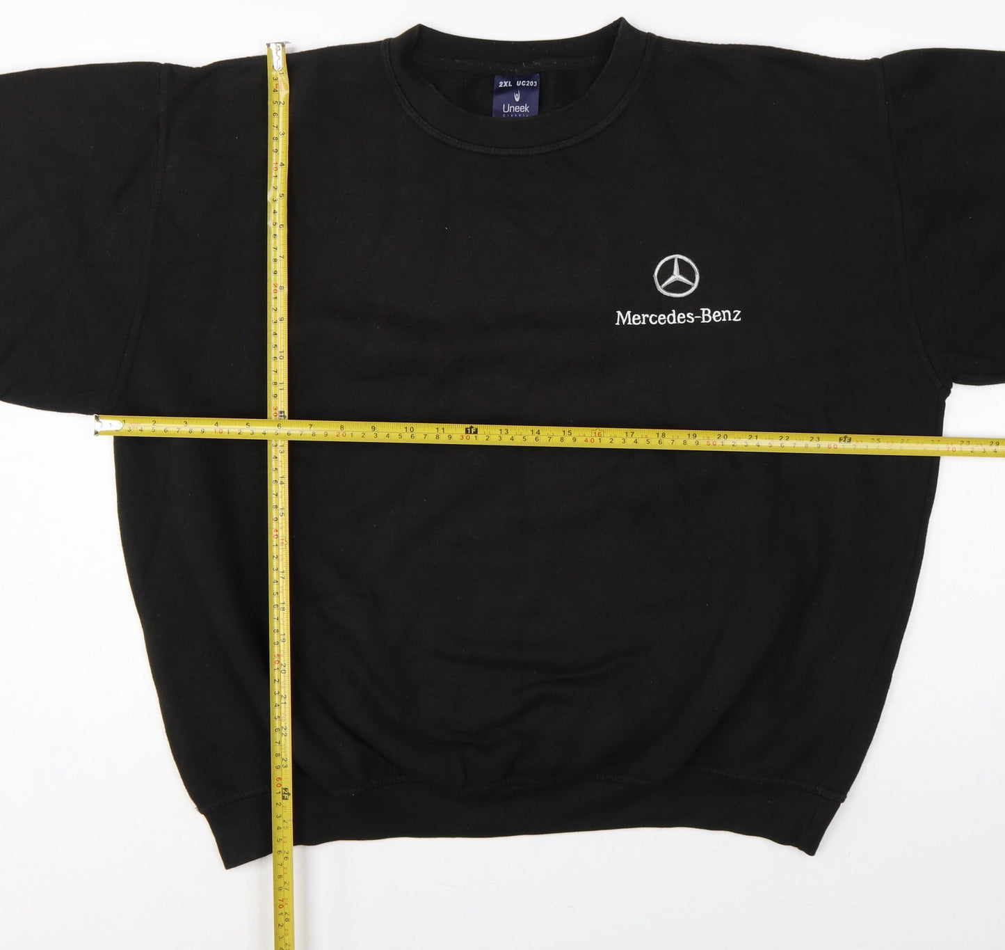 Uneek Men's Black 2XL Mercedes-Benz Embroidered Pullover Sweatshirt