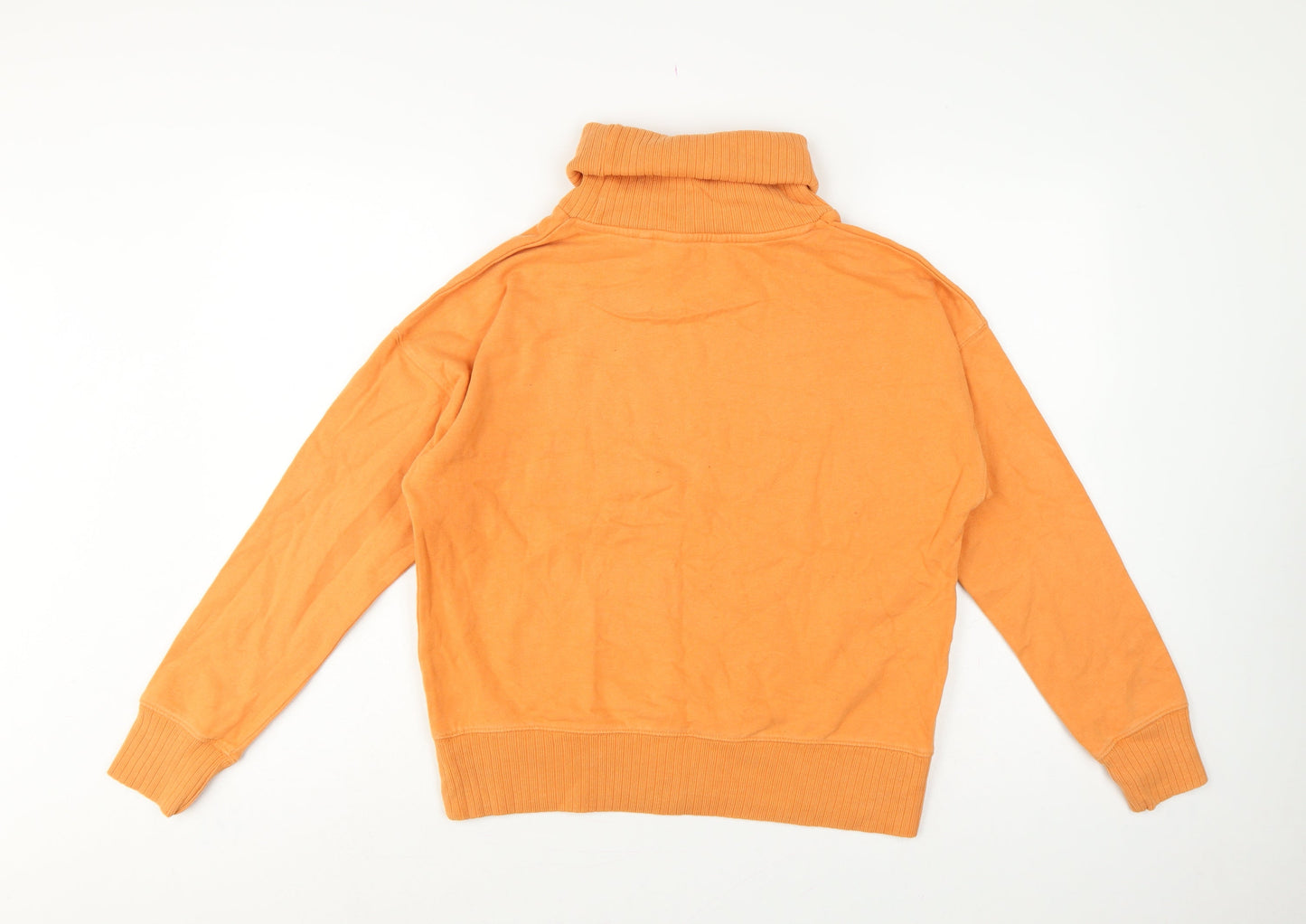 Next Women Orange UK 10 Cotton Roll Neck Pullover Sweatshirt