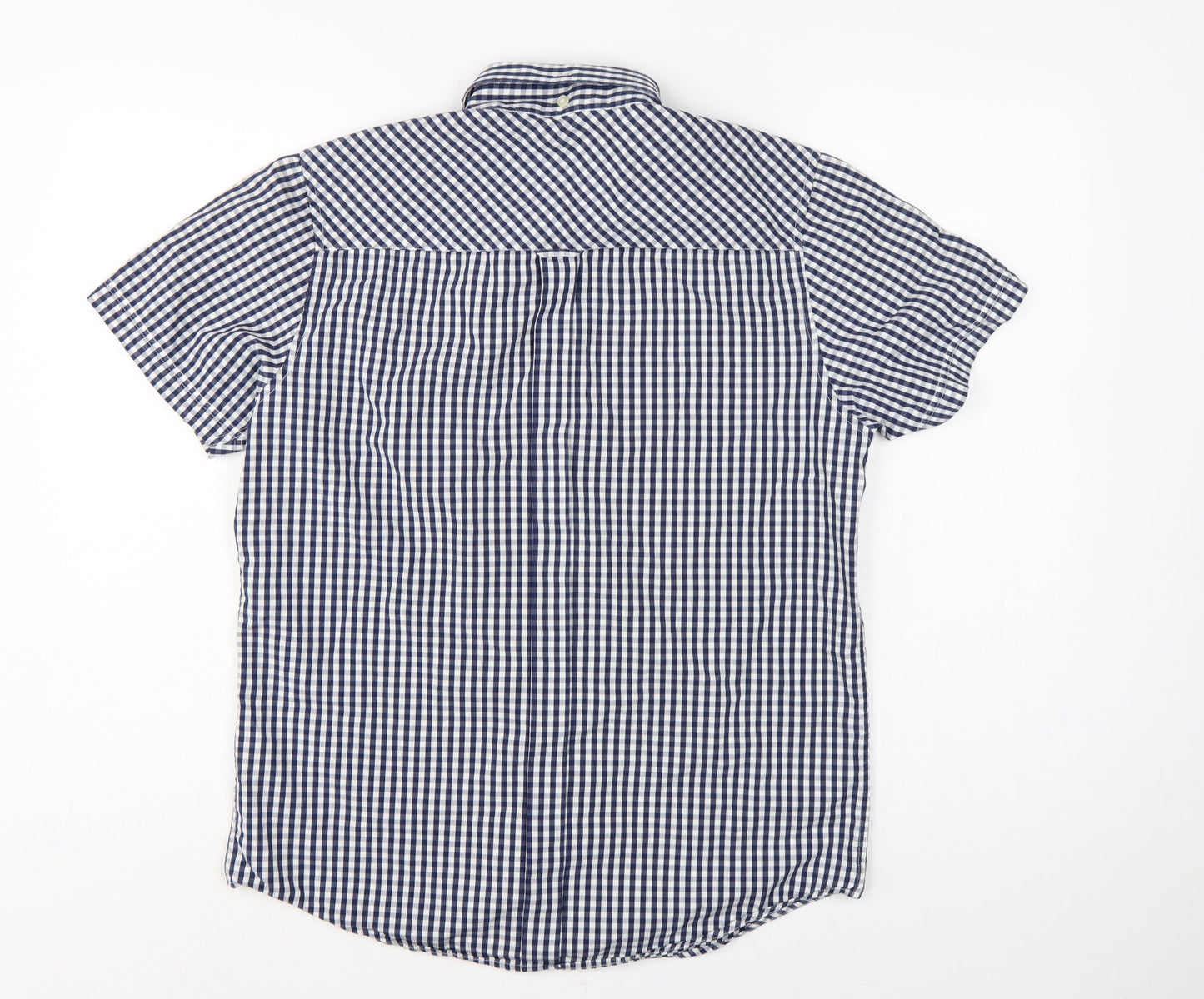 Ben Sherman Men’s Blue Check Short Sleeve Button-Up Shirt Size M