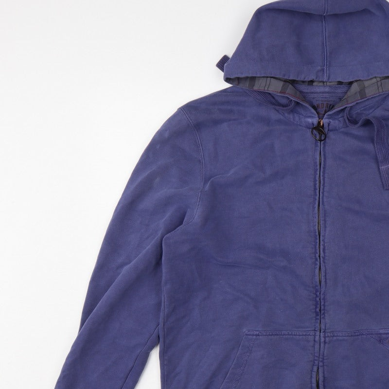 Barbour Men’s Blue L Full Zip Hooded Fleece Hoodie Pockets
