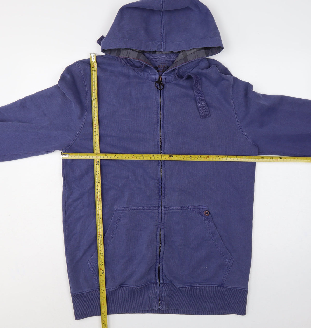 Barbour Men’s Blue L Full Zip Hooded Fleece Hoodie Pockets
