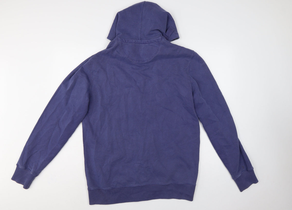 Barbour Men’s Blue L Full Zip Hooded Fleece Hoodie Pockets