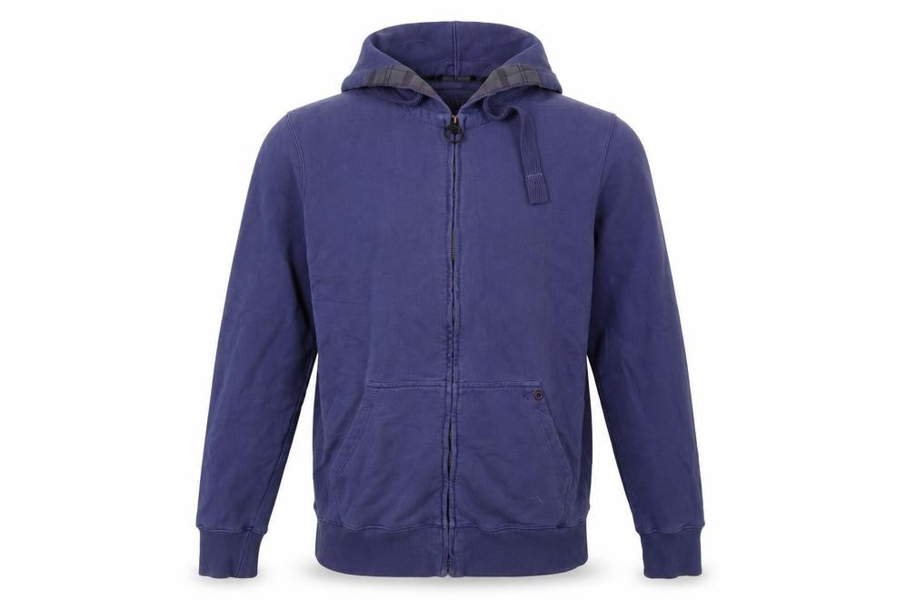 Barbour Men’s Blue L Full Zip Hooded Fleece Hoodie Pockets
