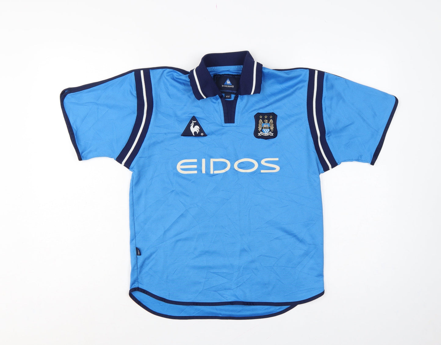 Le Coq Sportif Boys Blue 10 Years Polo Jersey Manchester City Football