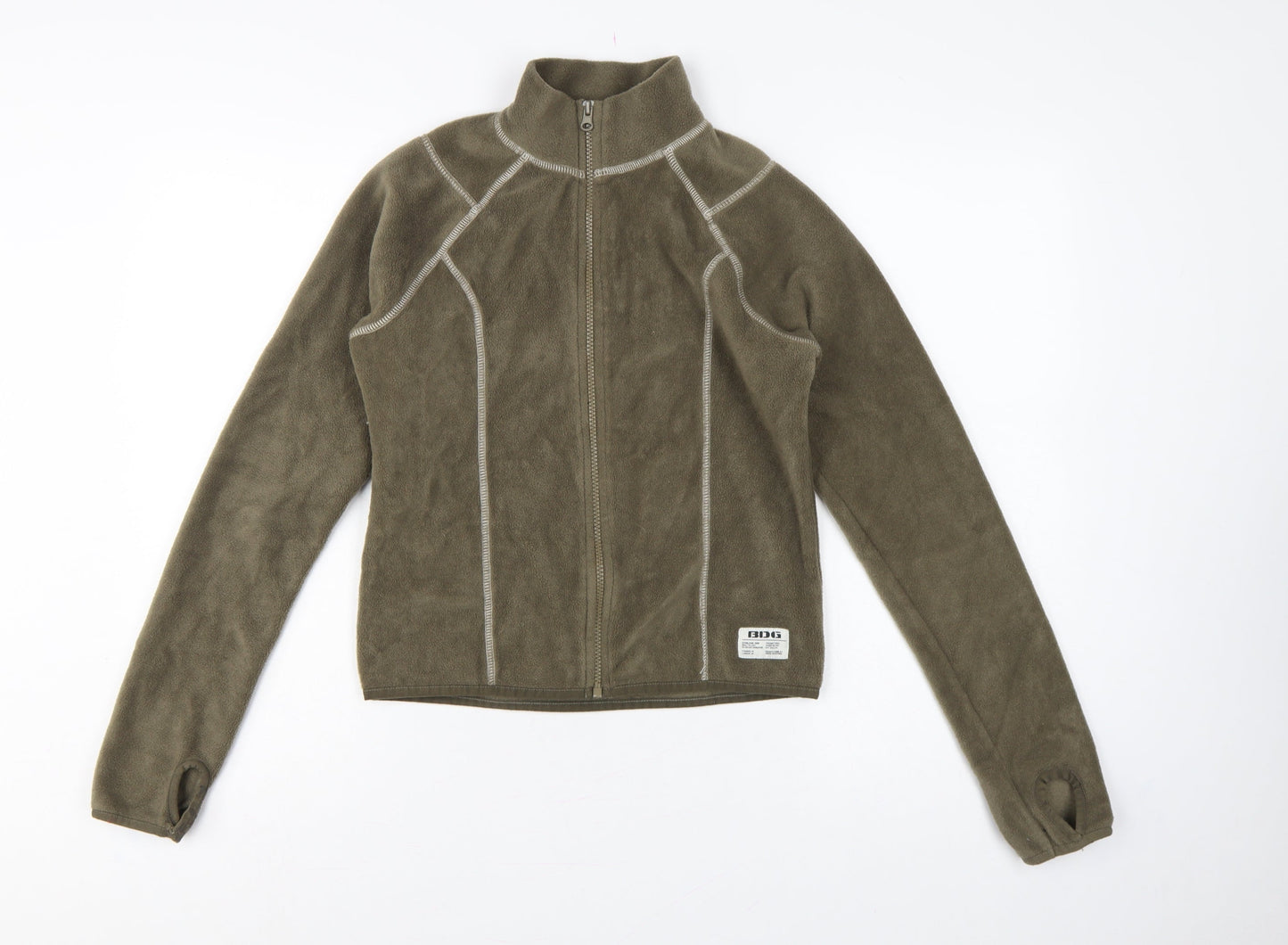 BDG Urban Outfitters Women Green S Fleece Full Zip Basic Jacket