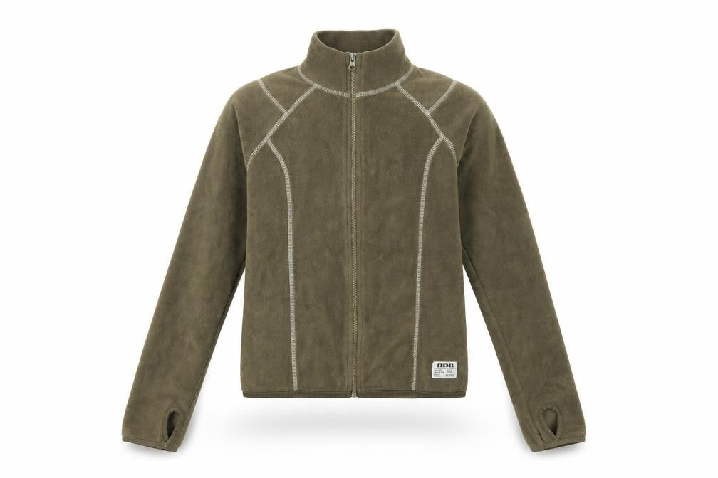 Front view of BDG Urban Outfitters Women Green S Fleece Full Zip Basic Jacket
