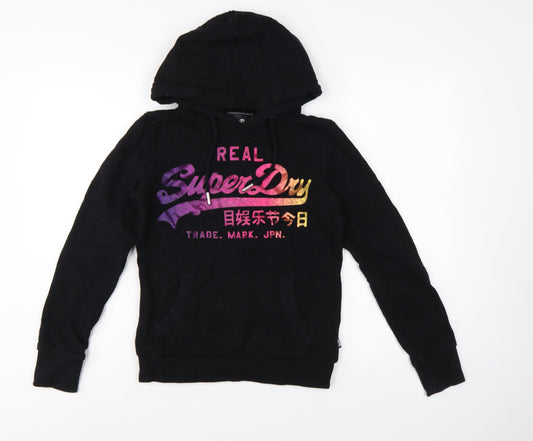 Superdry Women’s Black UK 8 Pullover Graphic Hoodie