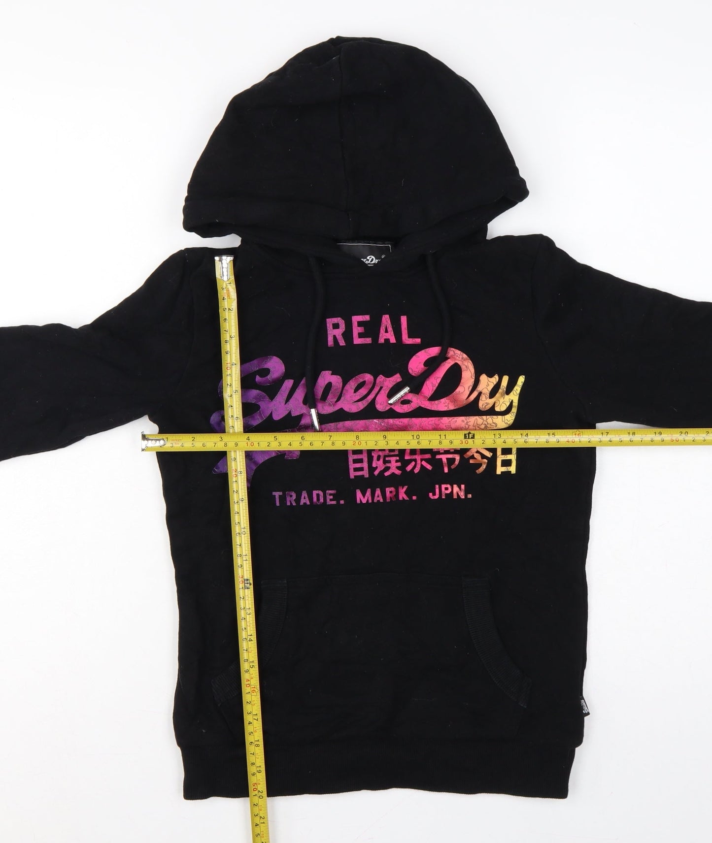 Superdry Women’s Black UK 8 Pullover Graphic Hoodie