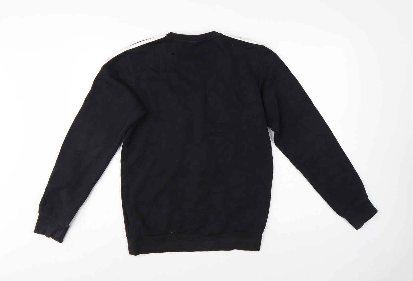 adidas Men’s Black XS Leeds United Logo Graphic Crew Neck Sweatshirt