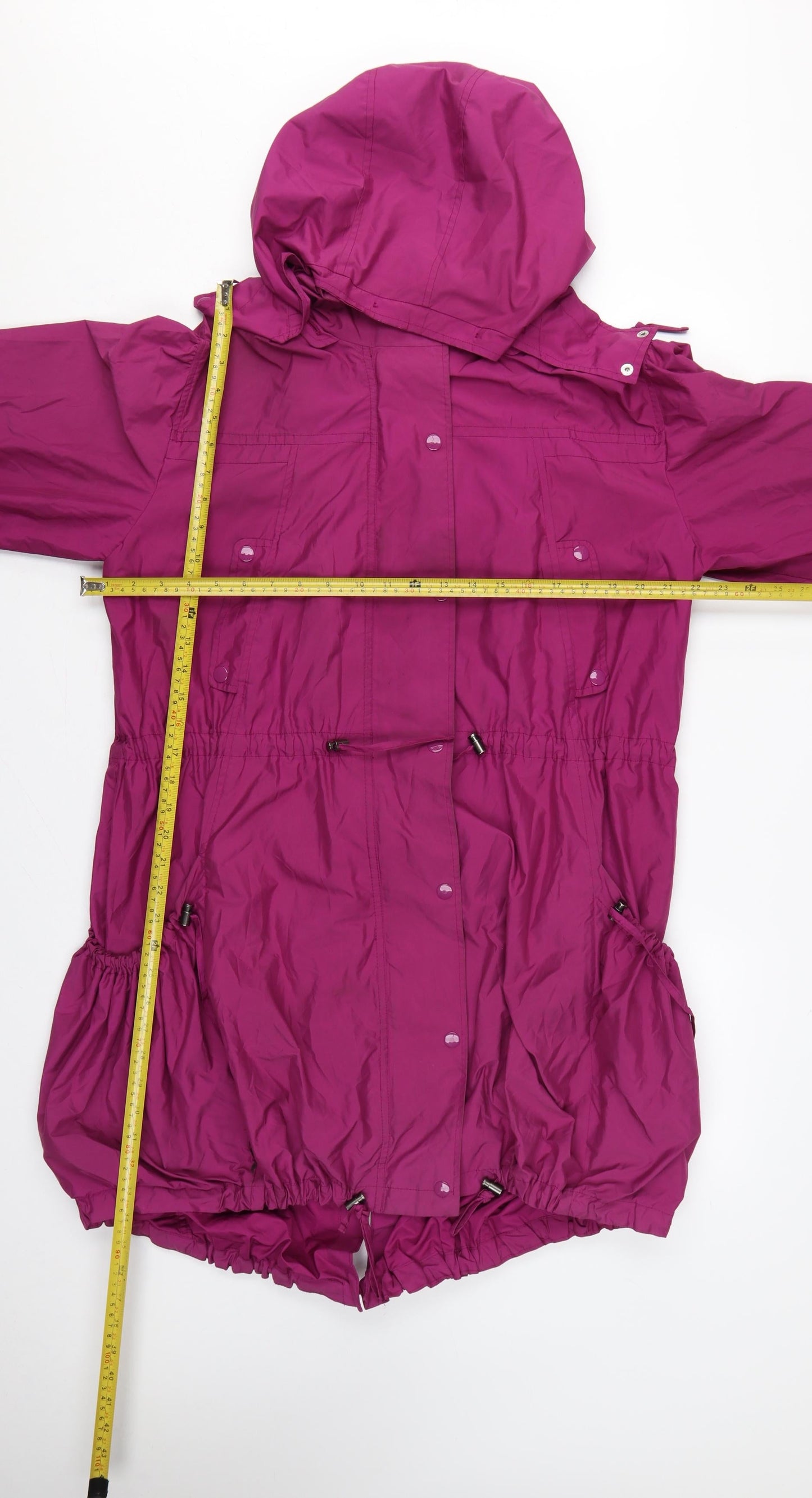 Farhi Women Pink UK 14 Long Hooded Parka Coat Drawstring Zip