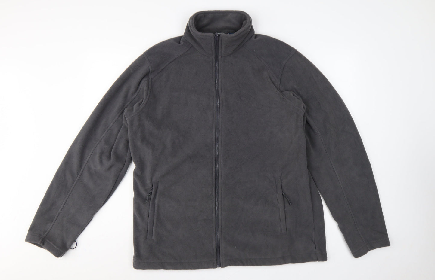 Mountain Warehouse Men's Grey L Full Zip Fleece Jacket Stand-Up Collar