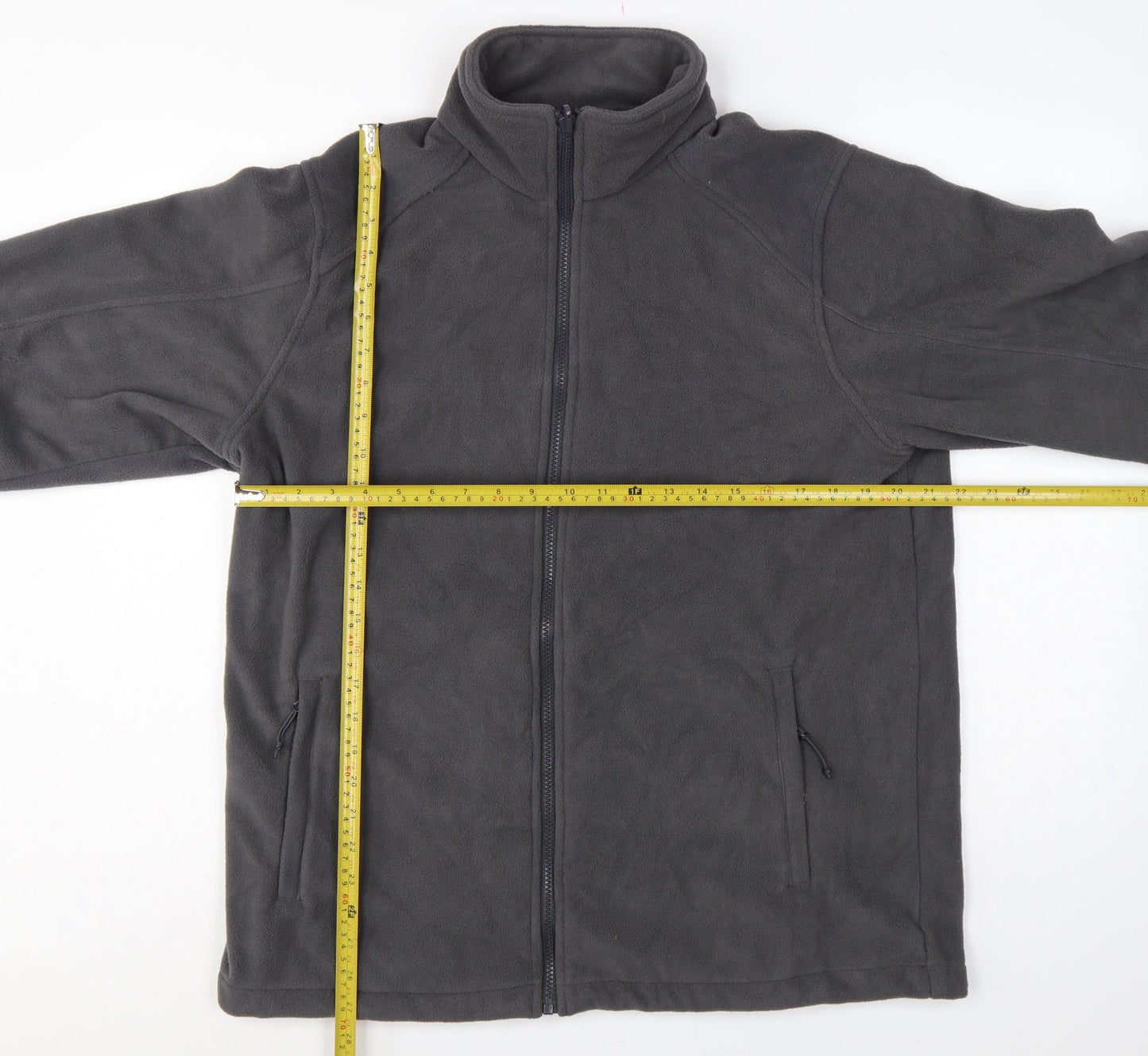 Mountain Warehouse Men's Grey L Full Zip Fleece Jacket Stand-Up Collar