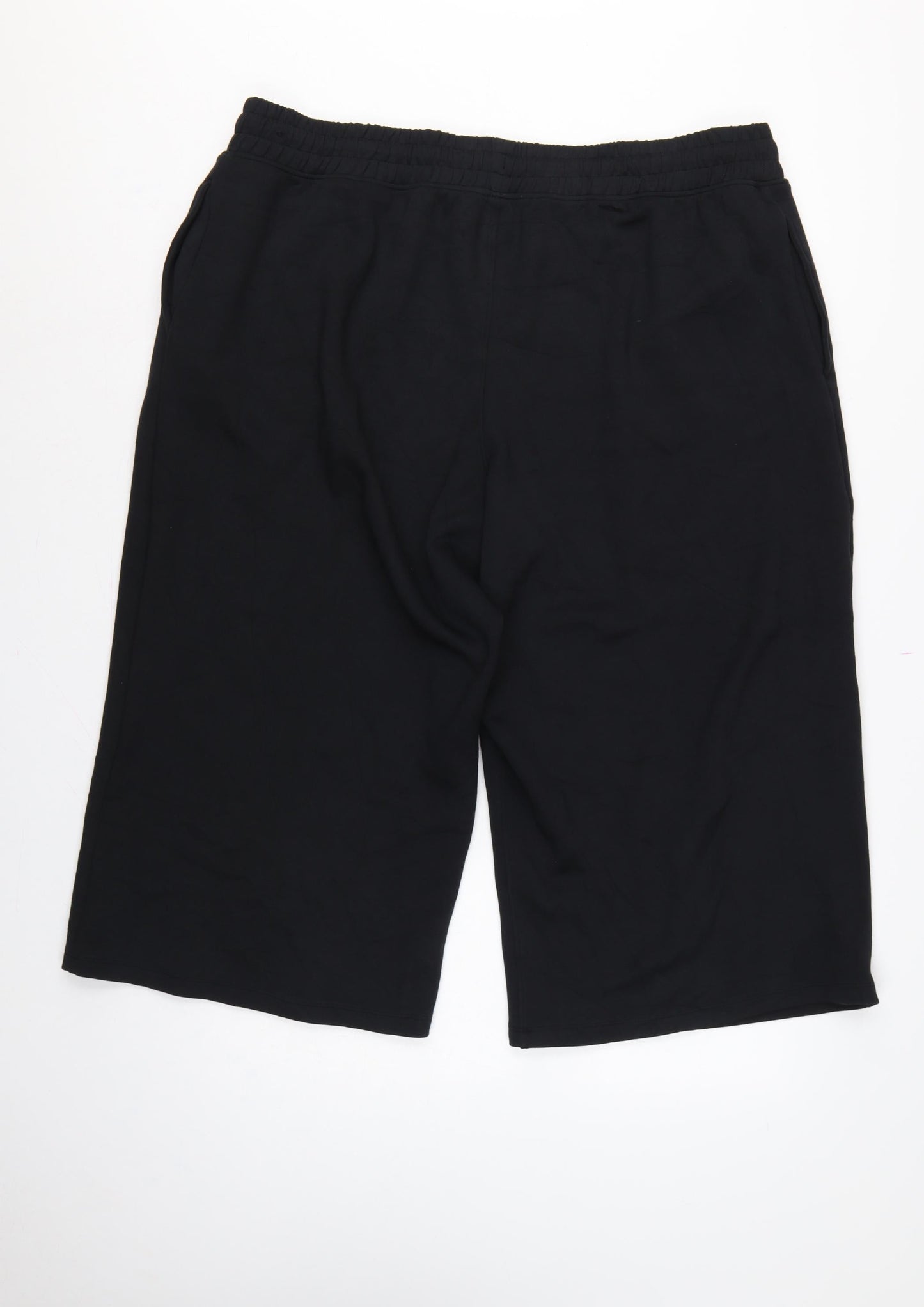 Marks and Spencer Women’s Black Size 22 Goodmove Cropped Wide-Leg Trousers