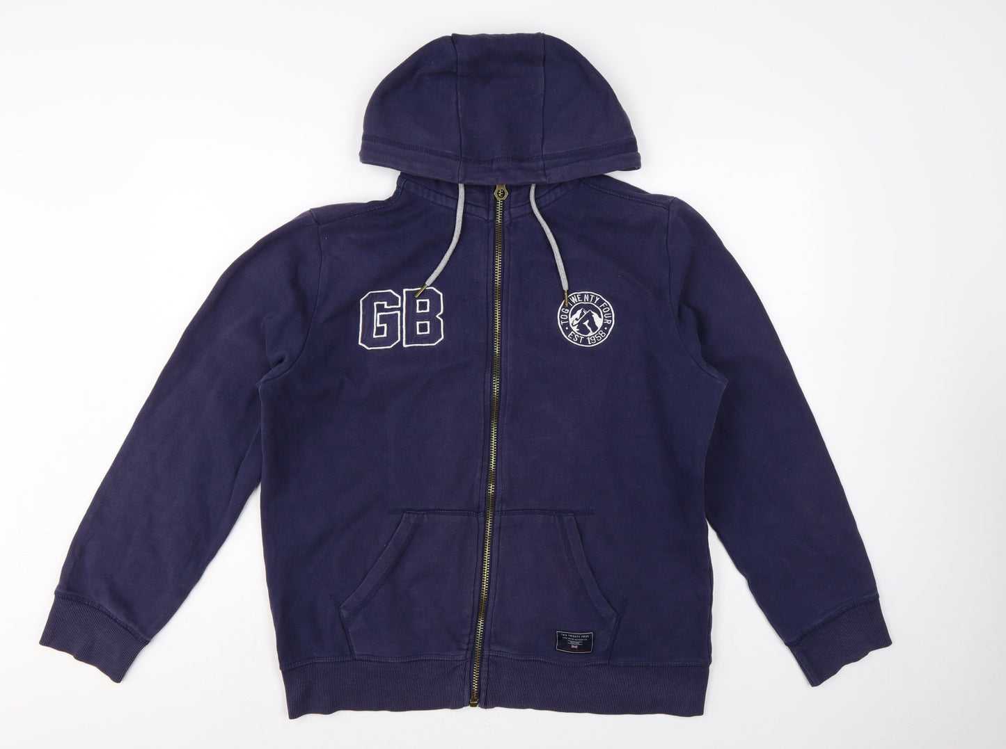 Tog Twenty Four Men’s Blue L Full Zip Hooded Fleece Logo Hoodie