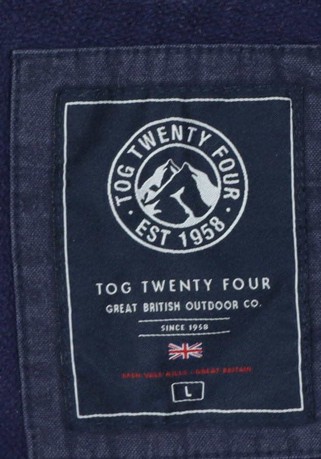 Tog Twenty Four Men’s Blue L Full Zip Hooded Fleece Logo Hoodie