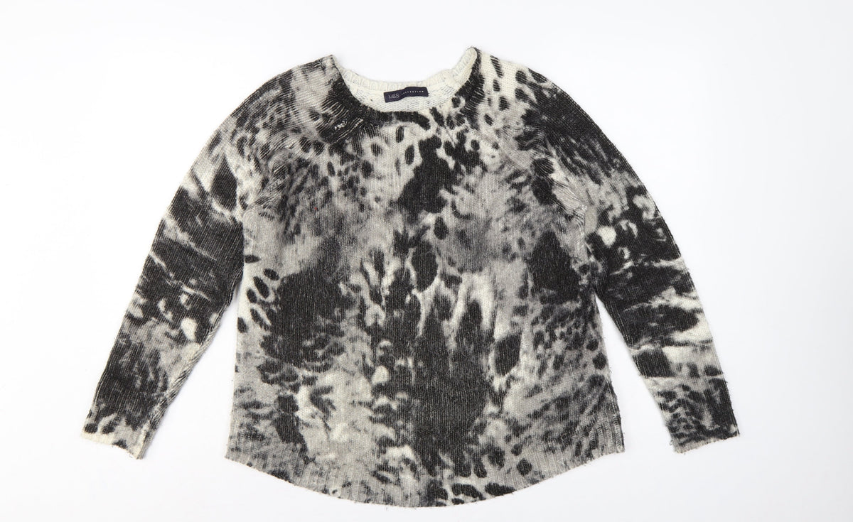 Marks and Spencer Women’s Black Animal Print Knit Jumper UK 12