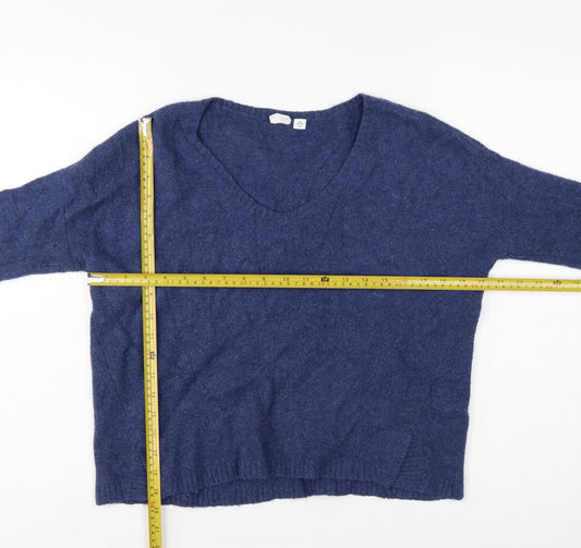 GAP Women’s Blue XS Petite V-Neck Alpaca Wool Blend Knit Jumper