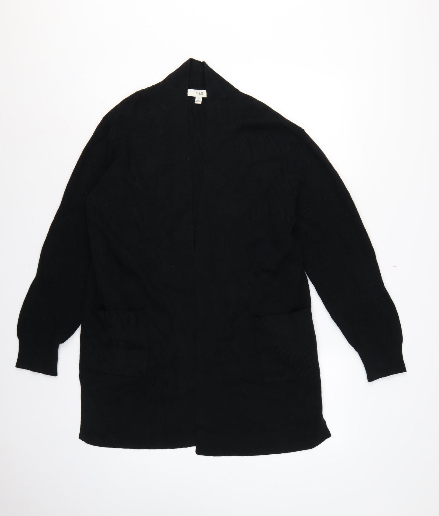 Marks & Spencer Women’s Black UK 16 Open Cardigan Pockets