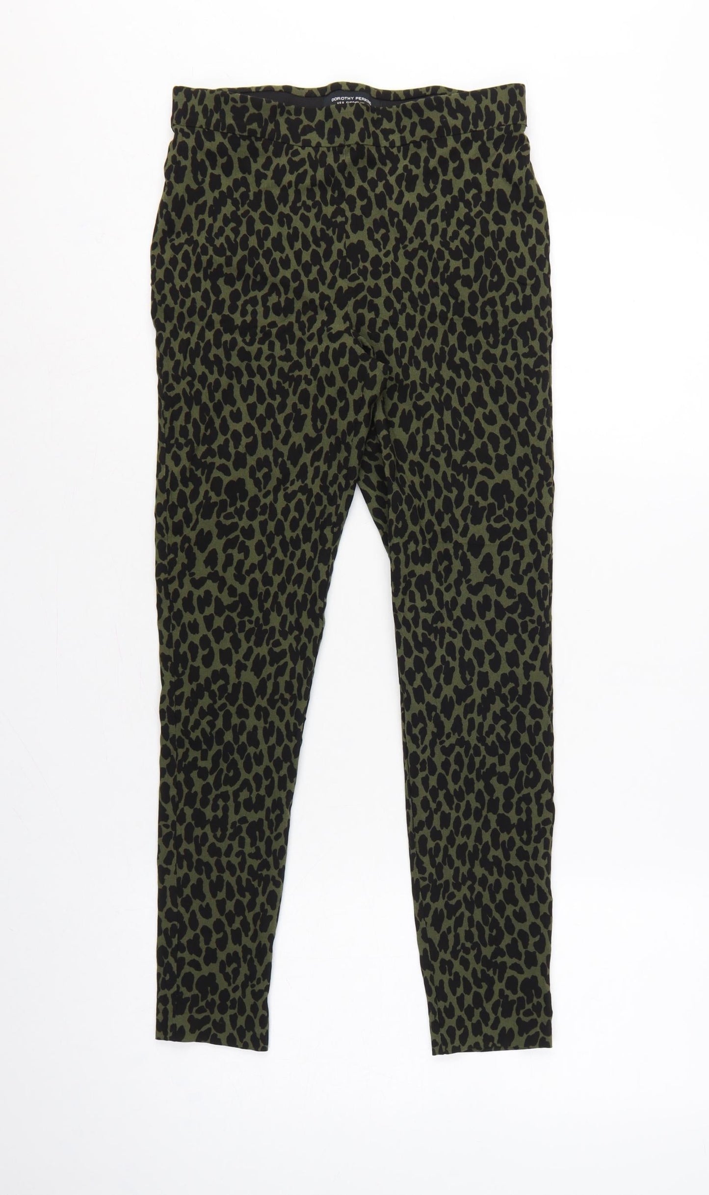 Dorothy Perkins Women's Green UK 12 Leopard Print High Rise Leggings