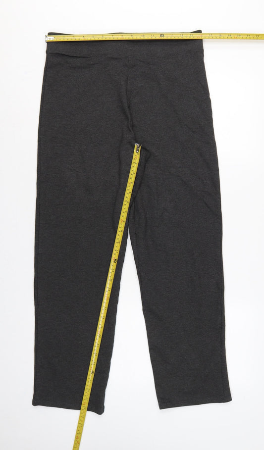 Marks and Spencer Women Grey Size 14 Regular Stretch Jersey Leggings