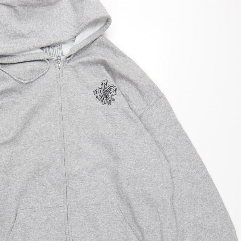 Additional view of Inferential Clothing Men’s Grey 2XL Full Zip Embroidered Logo Hoodie