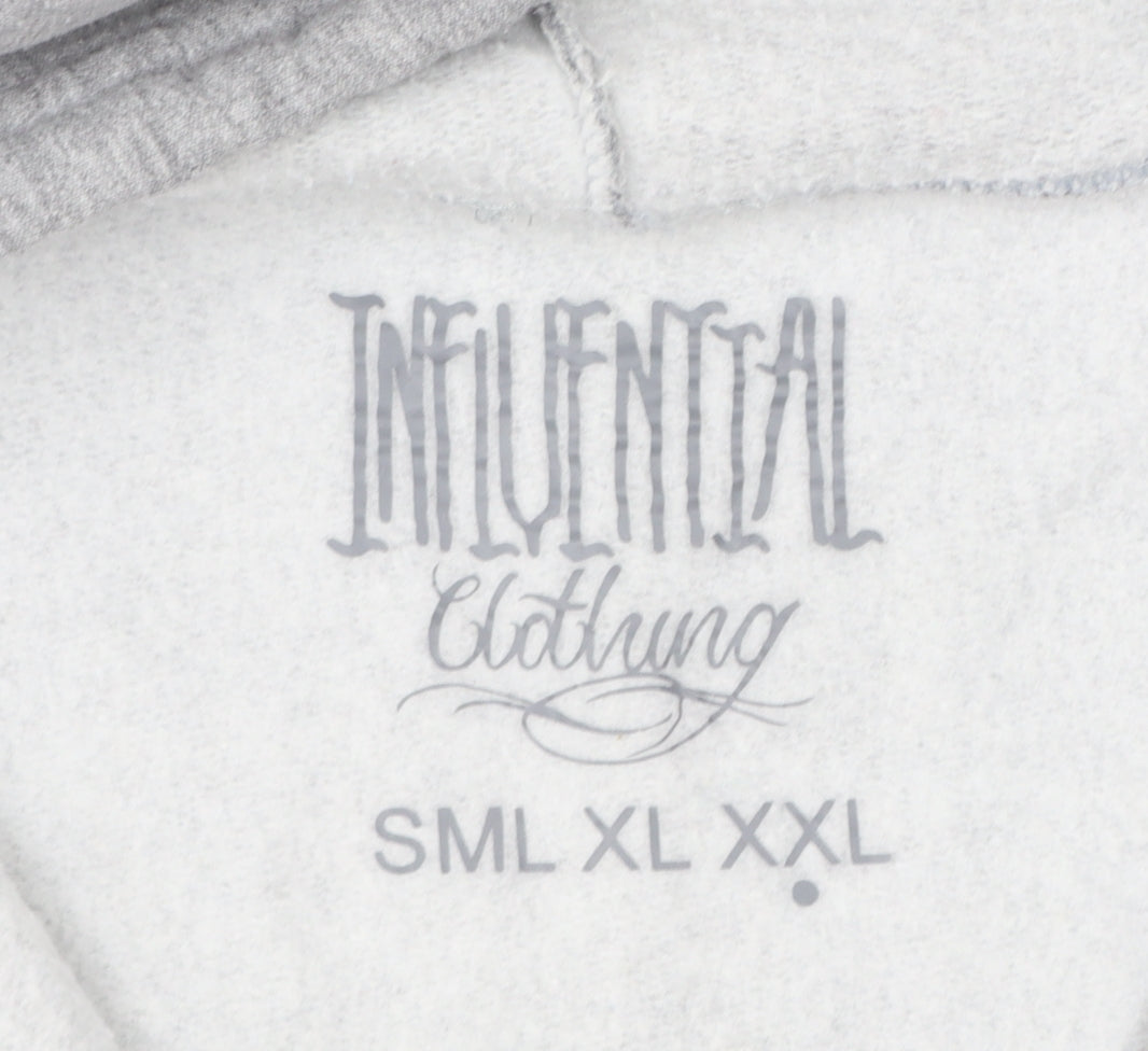 Additional view of Inferential Clothing Men’s Grey 2XL Full Zip Embroidered Logo Hoodie
