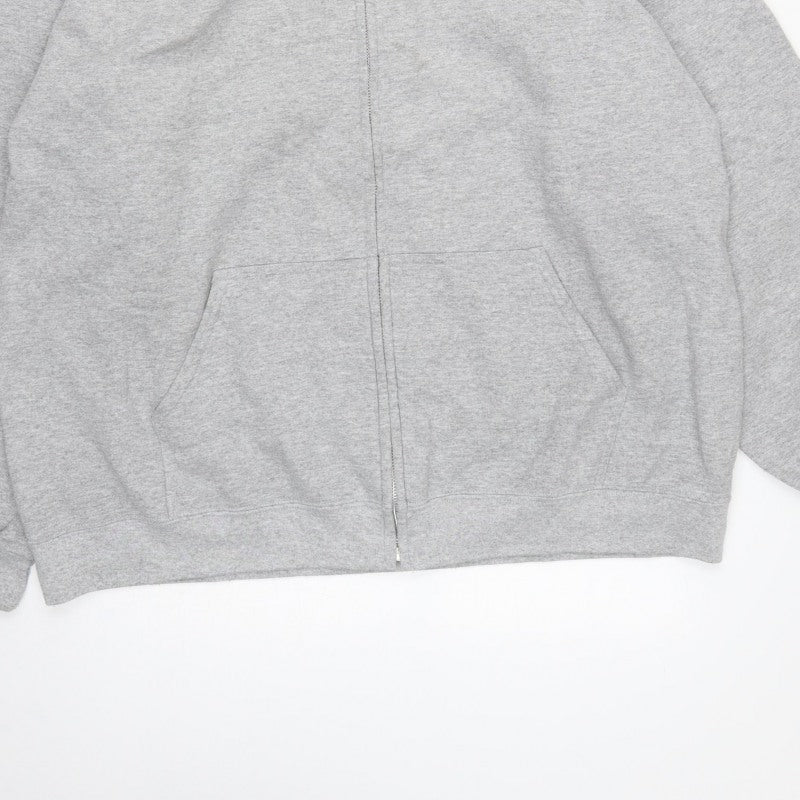 Additional view of Inferential Clothing Men’s Grey 2XL Full Zip Embroidered Logo Hoodie