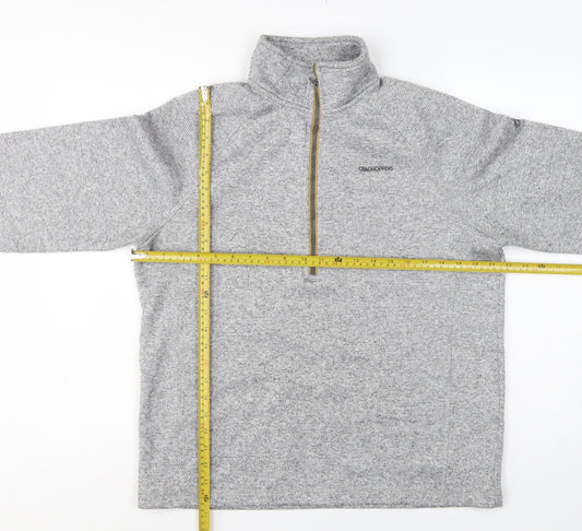 Craghoppers Men Grey L Half Zip Fleece Sweatshirt Outdoor Hiking