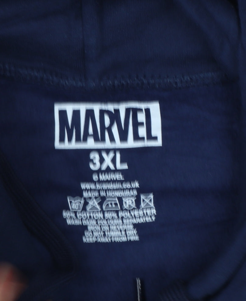 Marvel Men’s Blue 3XLT Captain America Pixel Shield Pullover Hoodie