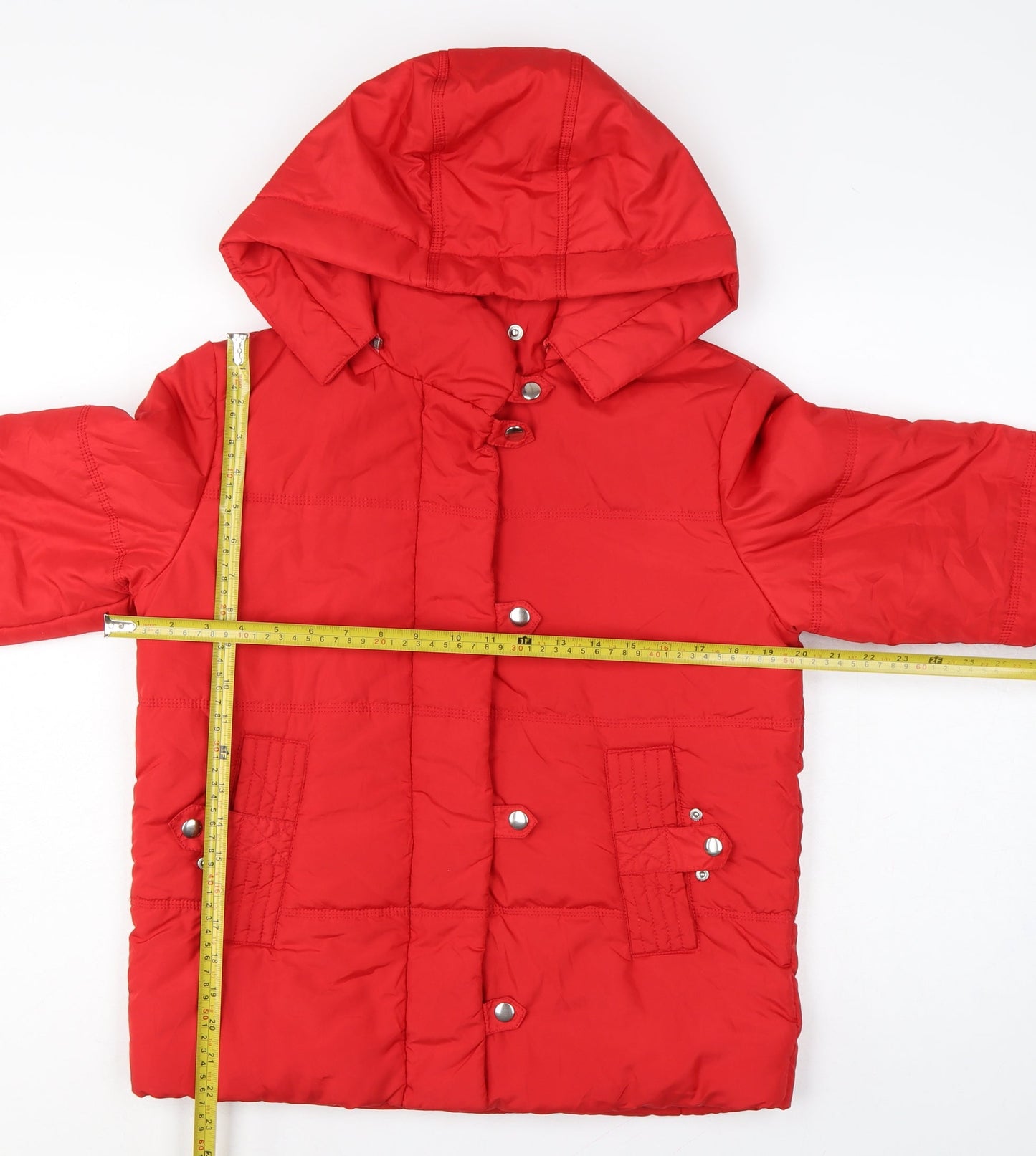 Next Women’s Red Size 10 Hooded Puffer Jacket Quilted Snap Coat