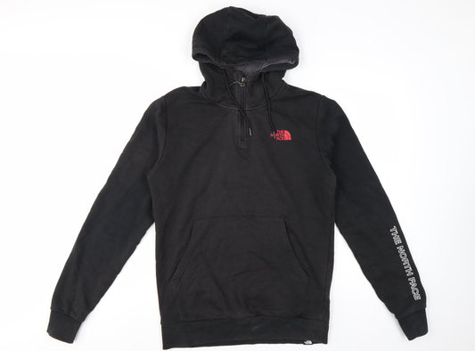 The North Face Men’s Black S 1/4 Zip Hooded Logo Pullover Hoodie