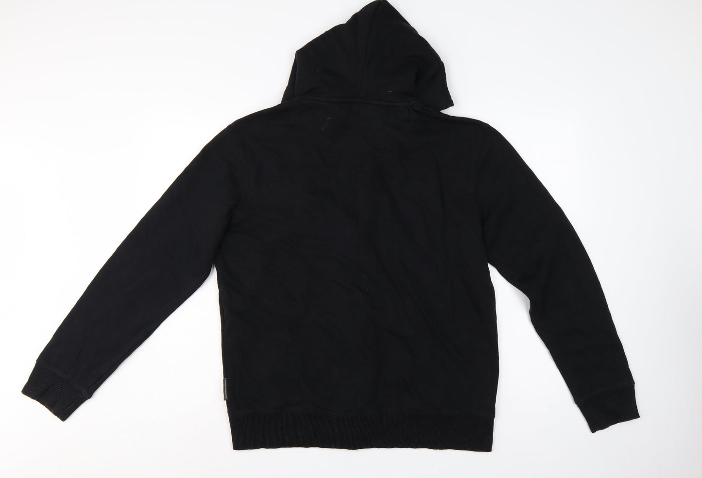 French Connection Men Black M Full Zip Hooded Fleece Hoodie