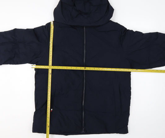 Tommy Hilfiger Men’s Blue M Hooded Down Puffer Jacket Water Resistant