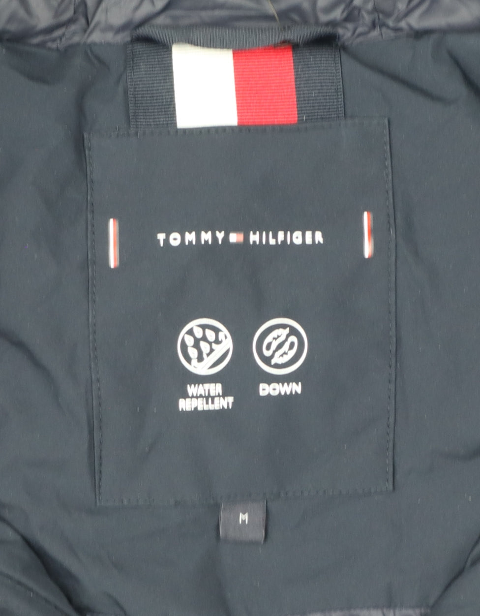 Tommy Hilfiger Men’s Blue M Hooded Down Puffer Jacket Water Resistant