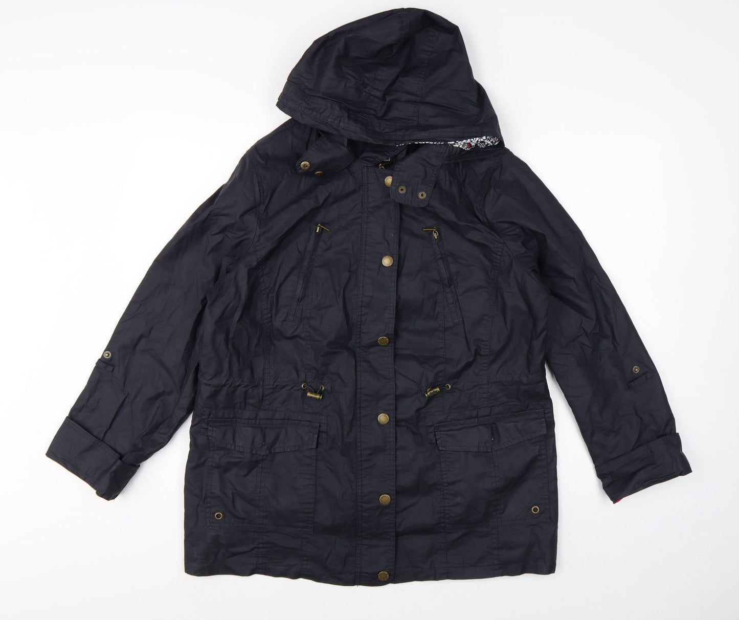 Maine New England Women’s Blue UK 16 Hooded Cotton Parka Coat