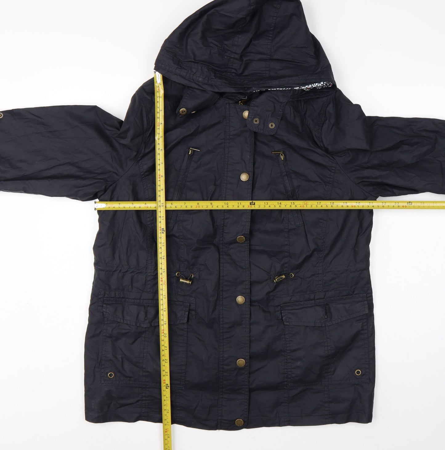 Maine New England Women’s Blue UK 16 Hooded Cotton Parka Coat