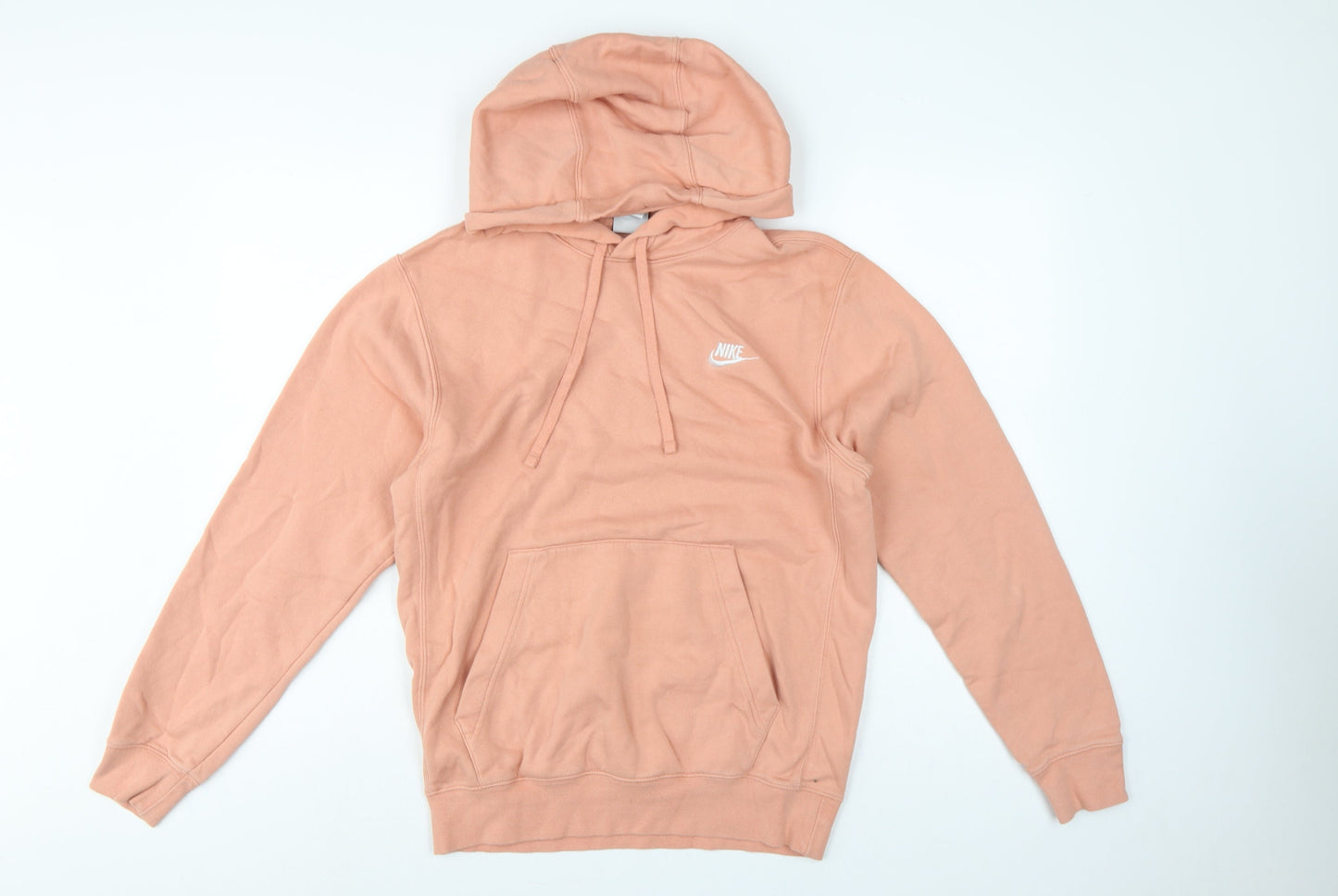 Nike Women Pink XS Pullover Hoodie Logo Kangaroo Pocket Raglan