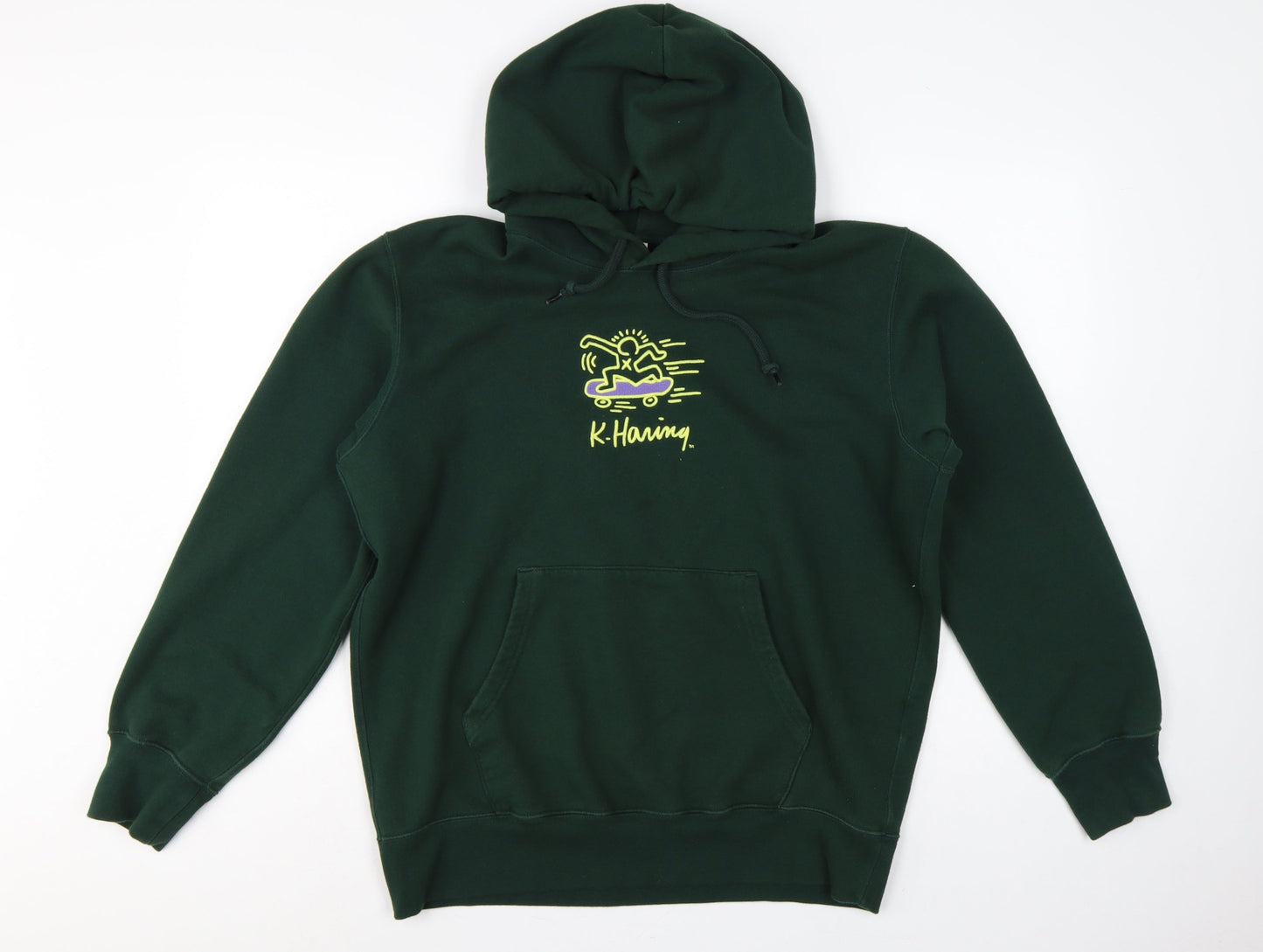 Uniqlo UT Keith Haring Unisex Green L Pullover Hoodie Skateboard Logo