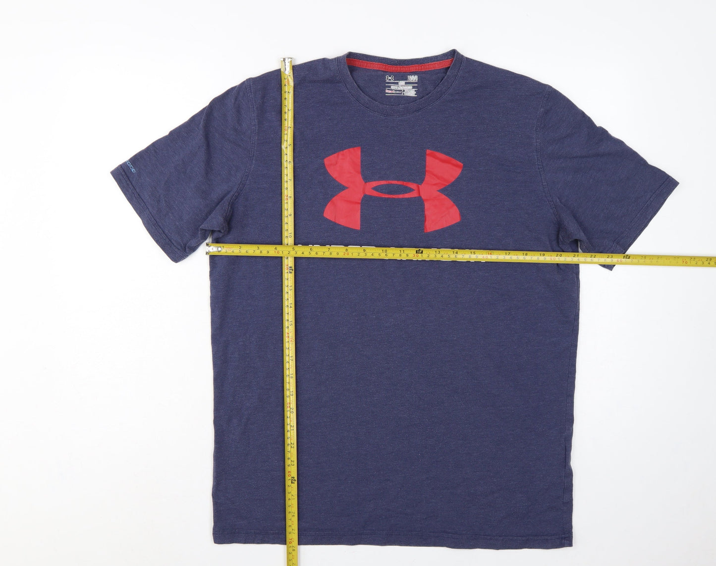 Under Armour Men’s Blue L HeatGear Logo Graphic Sports T-Shirt