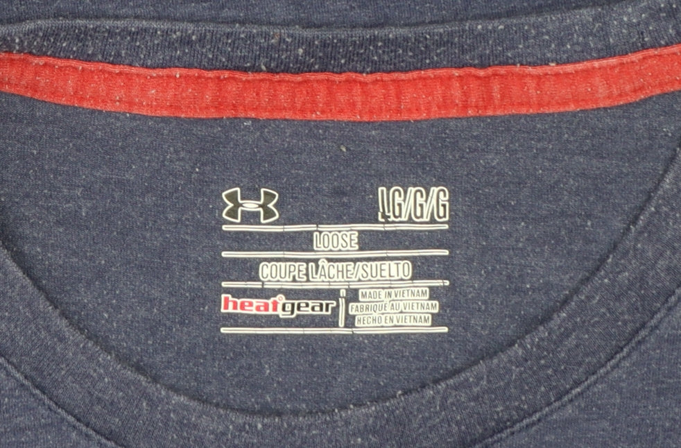 Under Armour Men’s Blue L HeatGear Logo Graphic Sports T-Shirt